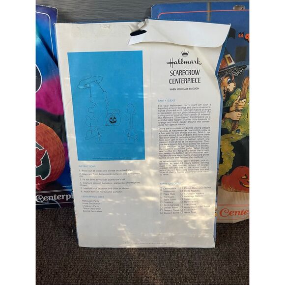 Vintage Hallmark Honeycomb Centerpiece Lot CAT WITCH SCARECROW TURKEY - Picture 5 of 11